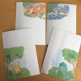 ポケモン(ポケモン)のポケモン 絵入りハガキ４枚(使用済み切手/官製はがき)