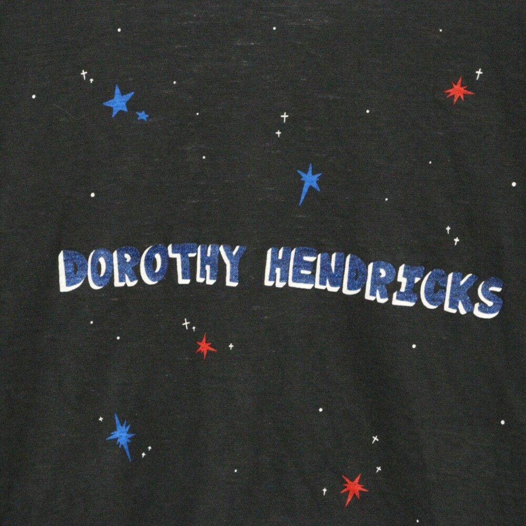 Dorothy Hendricks ドロシー ヘンドリックス GLITTER PRINT TEE DH0070 グリッター プリントロゴ長袖カットソー ブラック ロングスリーブTシャツ io.eteclab.net