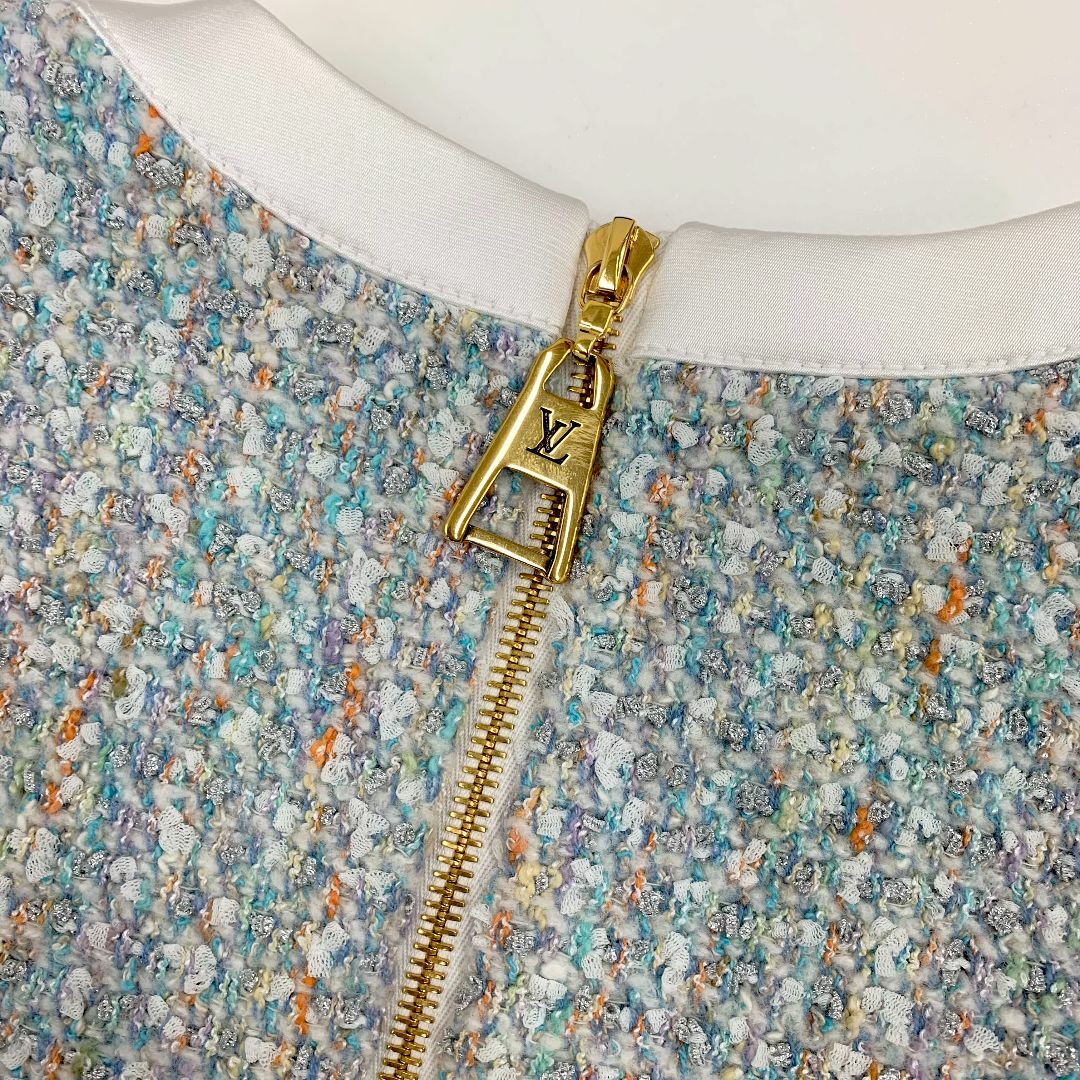 LOUIS VUITTON - 7183 ヴィトン ツイード ノースリーブ ドレス LOUIS VUITTON - 7183 ヴィトン ツイード ノースリーブ ドレス