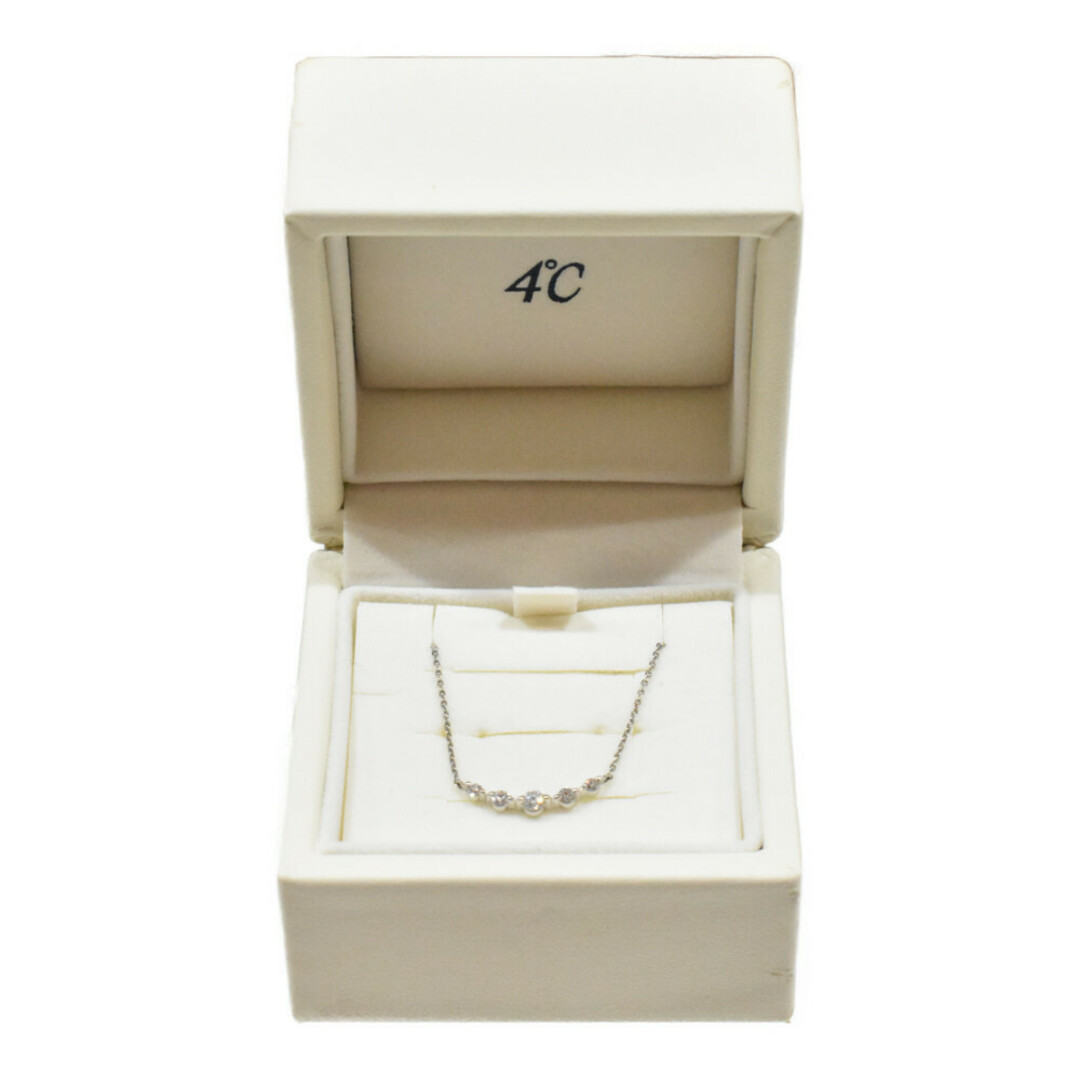 4℃ - 【箱あり】4℃ ダイヤ5Pラインネックレス カラー:シルバー 4℃ - 【箱あり】4℃ ダイヤ5Pラインネックレス カラー:シルバー