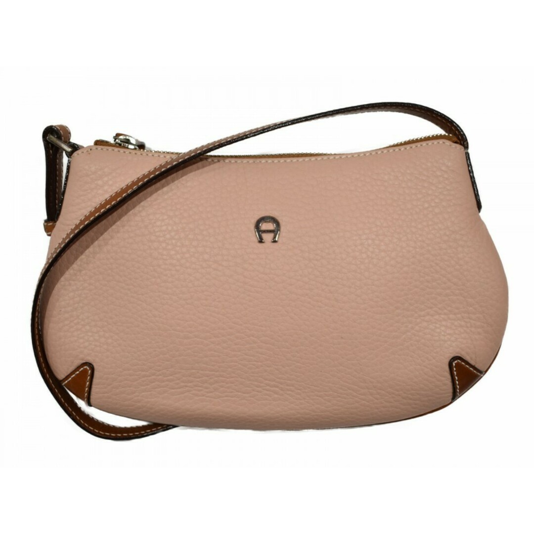 AIGNER アイグナー レザーミニショルダーバッグ 肩掛け ピンク AIGNER アイグナー レザーミニショルダーバッグ 肩掛け ピンク