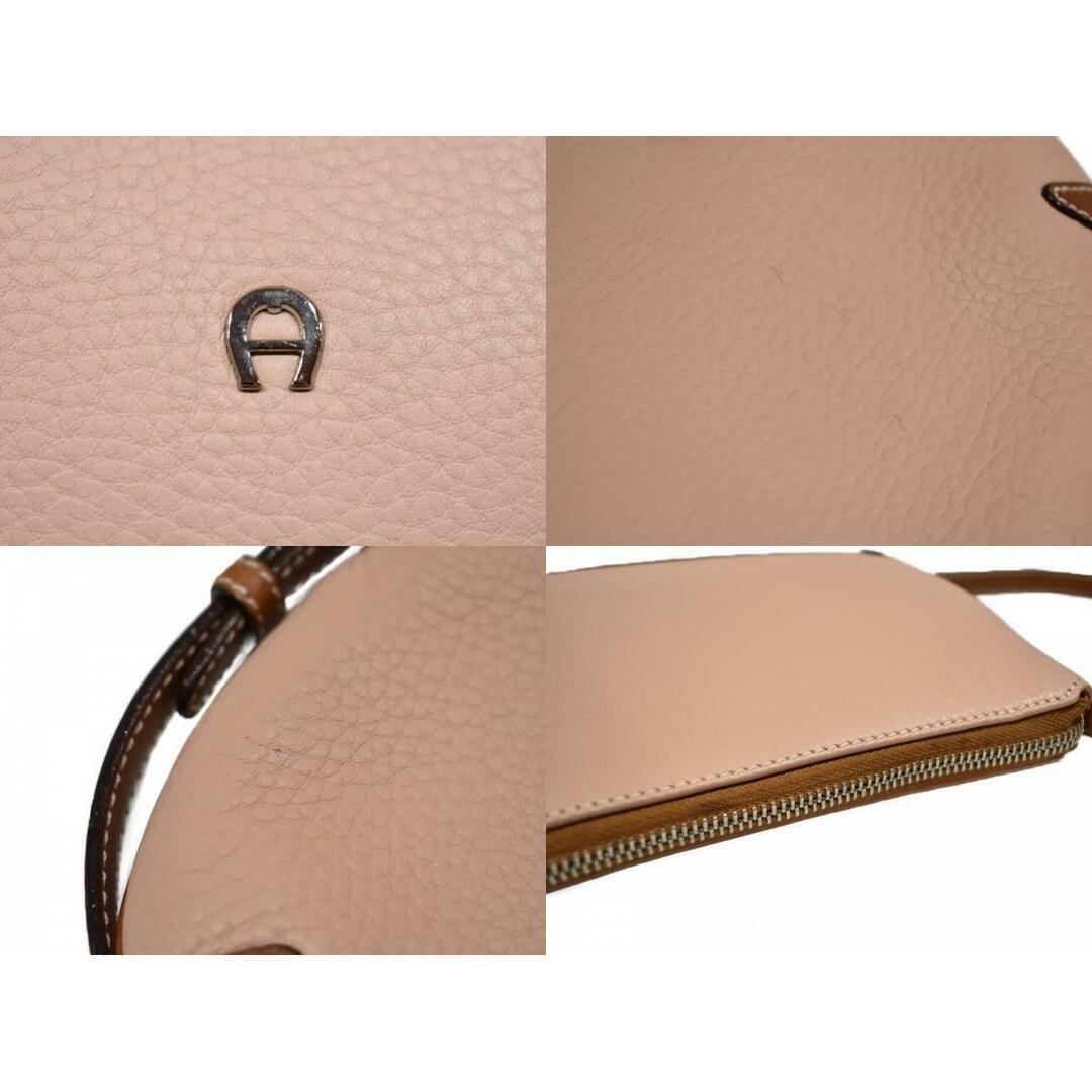AIGNER アイグナー レザーミニショルダーバッグ 肩掛け ピンク AIGNER アイグナー レザーミニショルダーバッグ 肩掛け ピンク