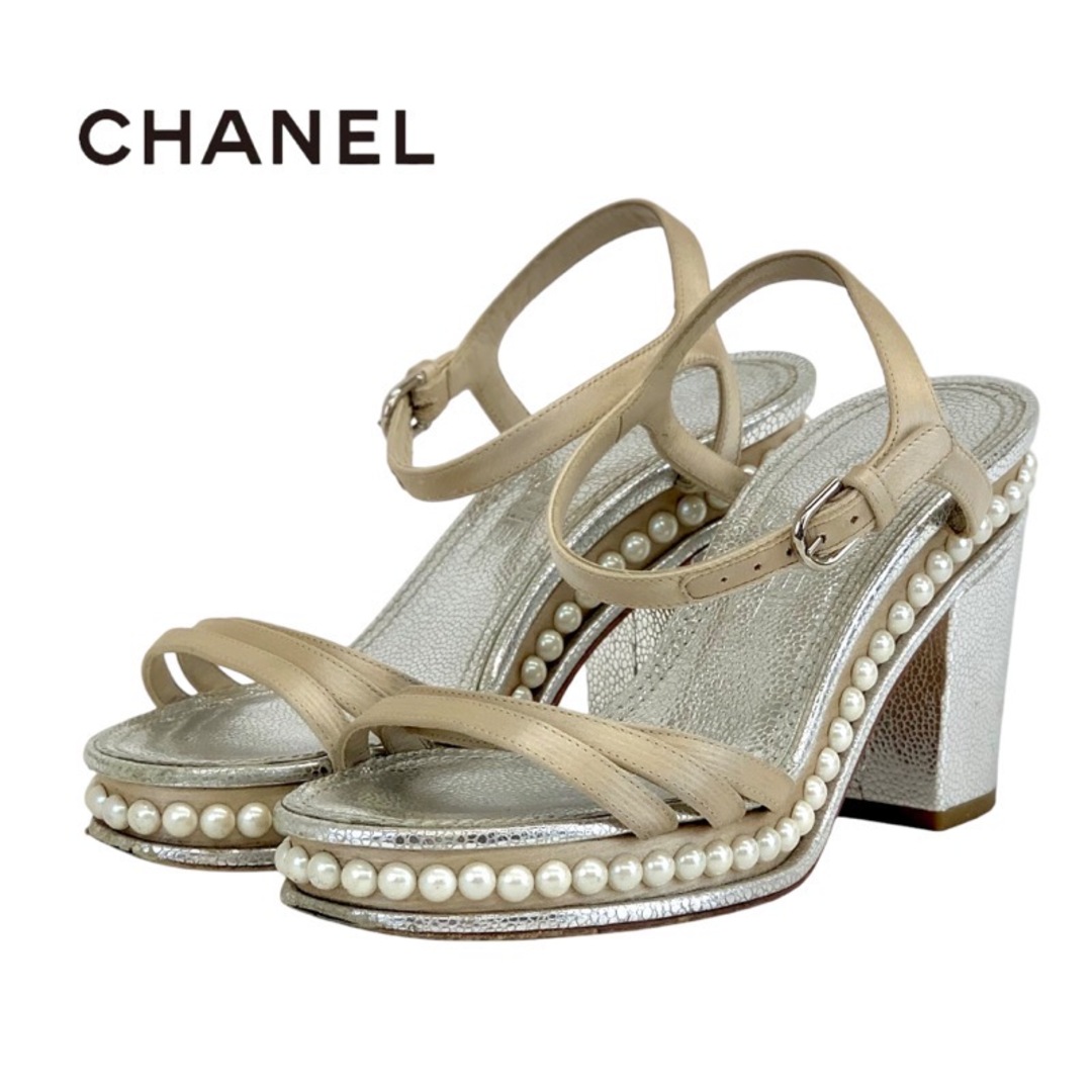 CHANEL - シャネル CHANEL サンダル 靴 シューズ レザー サテン CHANEL - シャネル CHANEL サンダル 靴 シューズ レザー サテン