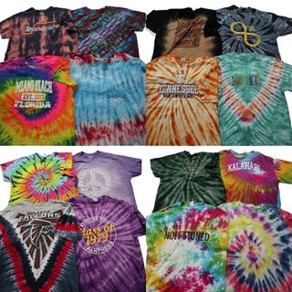 古着卸 まとめ売り タイダイ柄・迷彩柄 半袖Tシャツ 16枚セット (メンズ XL ) ファルコンズ 英字プリント MU0470(その他)