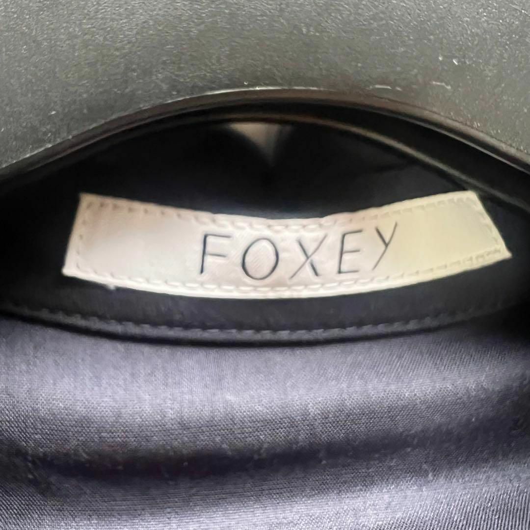FOXEY - 【美品】FOXEY シャツワンピース ネイビー ノースリーブ FOXEY - 【美品】FOXEY シャツワンピース ネイビー ノースリーブ