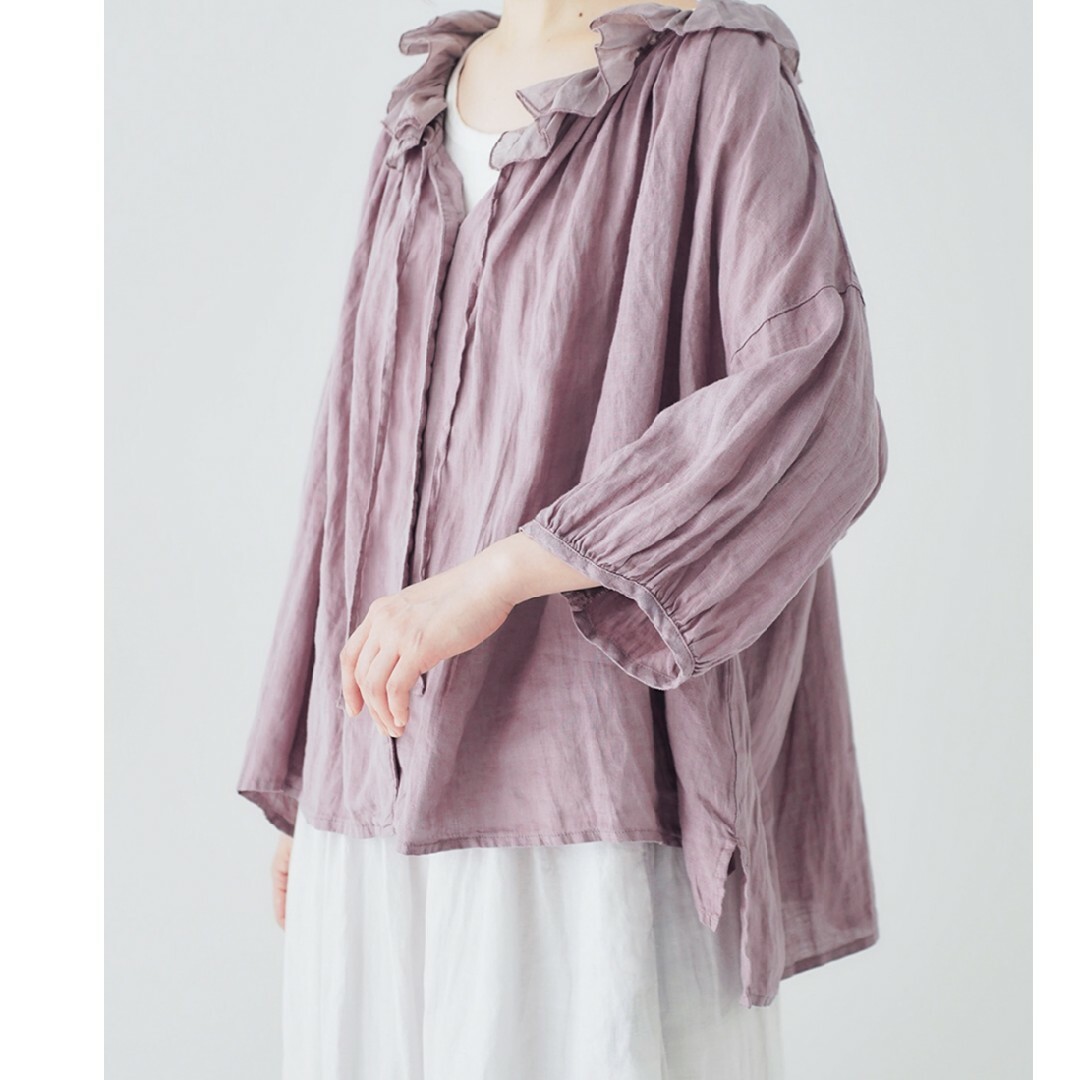 nest Robe ネストローブ 24AW リネンシアーフリルブラウス