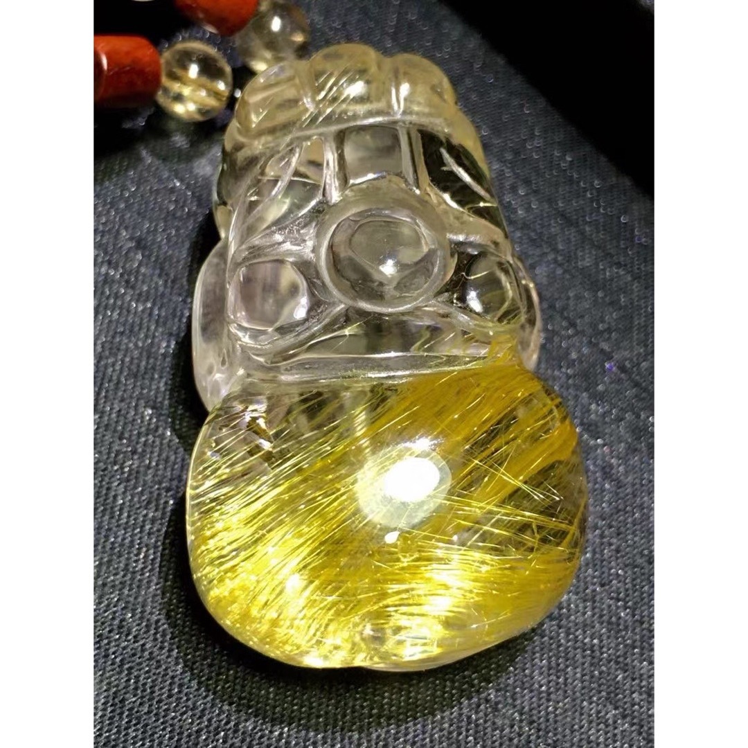⭐︎【天然】ゴールド ルチル クオーツ ネックレス 33g ⭐︎【天然】ゴールド ルチル クオーツ ネックレス 33g