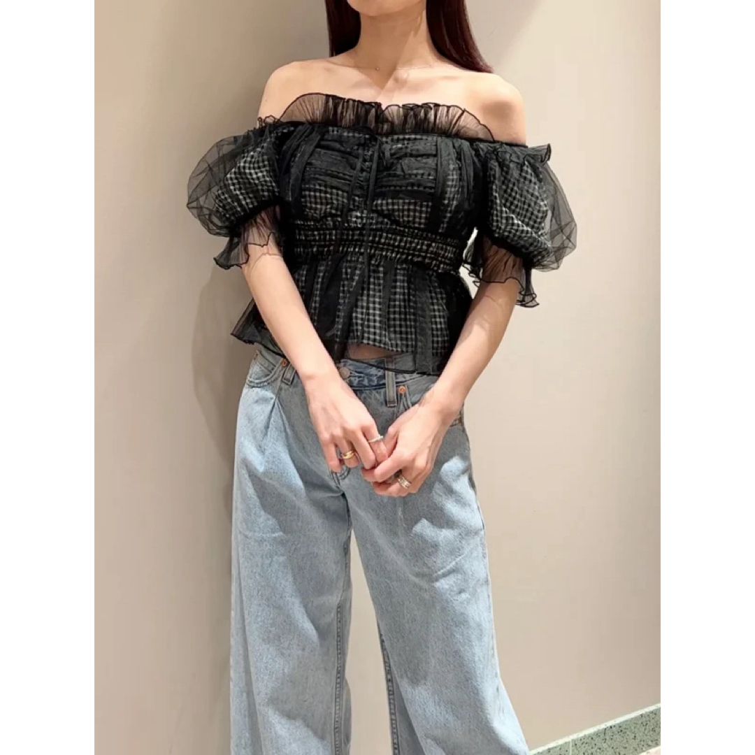 SNIDEL - 【正規品】snidel ギャザーフリルオフショルブラウス SNIDEL - 【正規品】snidel ギャザーフリルオフショルブラウス