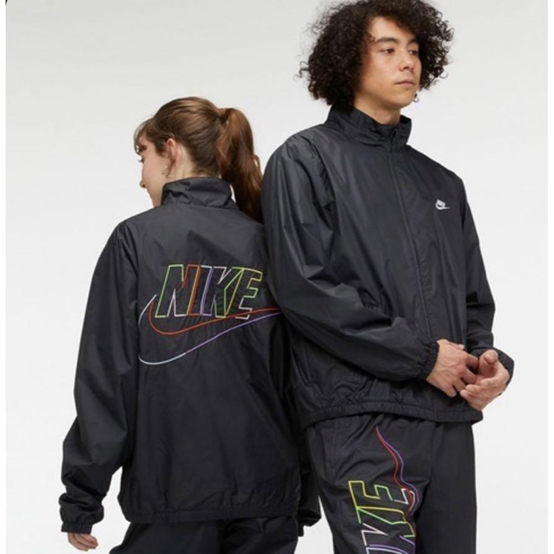 再再販! NIKE shop❣️フォロワー777人セール❣️|ナイキならラクマ body's by Lの通販 レインボー刺繍ロゴ ウーブンジャケット ビッグスウッシュ ナイキ ☆新品☆ - ジャケット・アウター