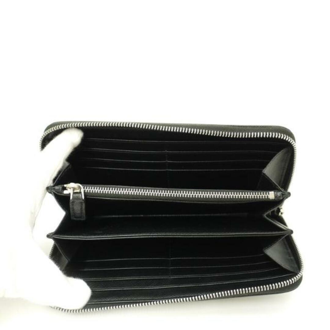 PRADA - PRADA/サフィアーノラウンドファスナー長財布/ブラック PRADA - PRADA/サフィアーノラウンドファスナー長財布/ブラック