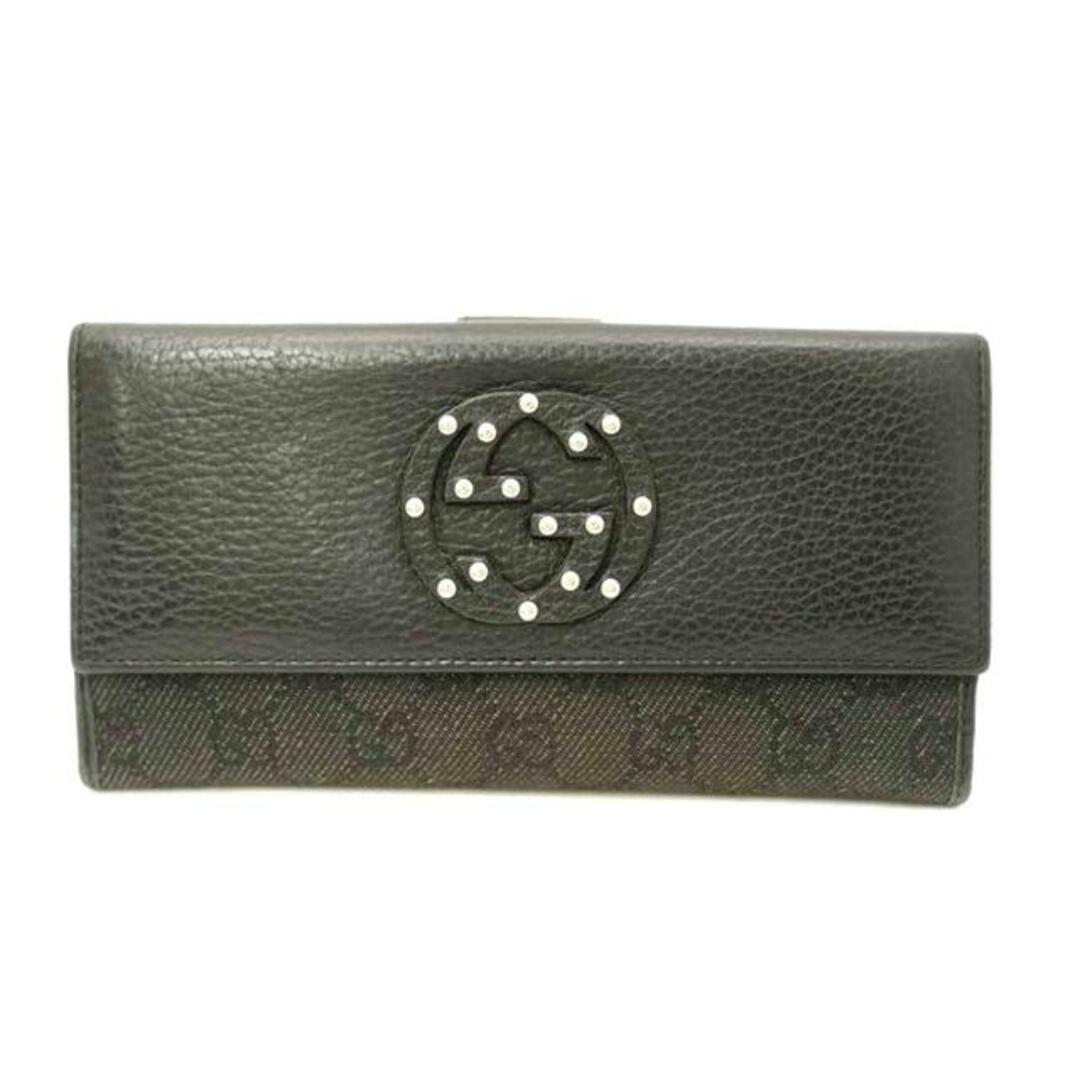 GUCCI グッチ/インターロッキングG・Wホック長財布/ブラック GUCCI グッチ/インターロッキングG・Wホック長財布/ブラック