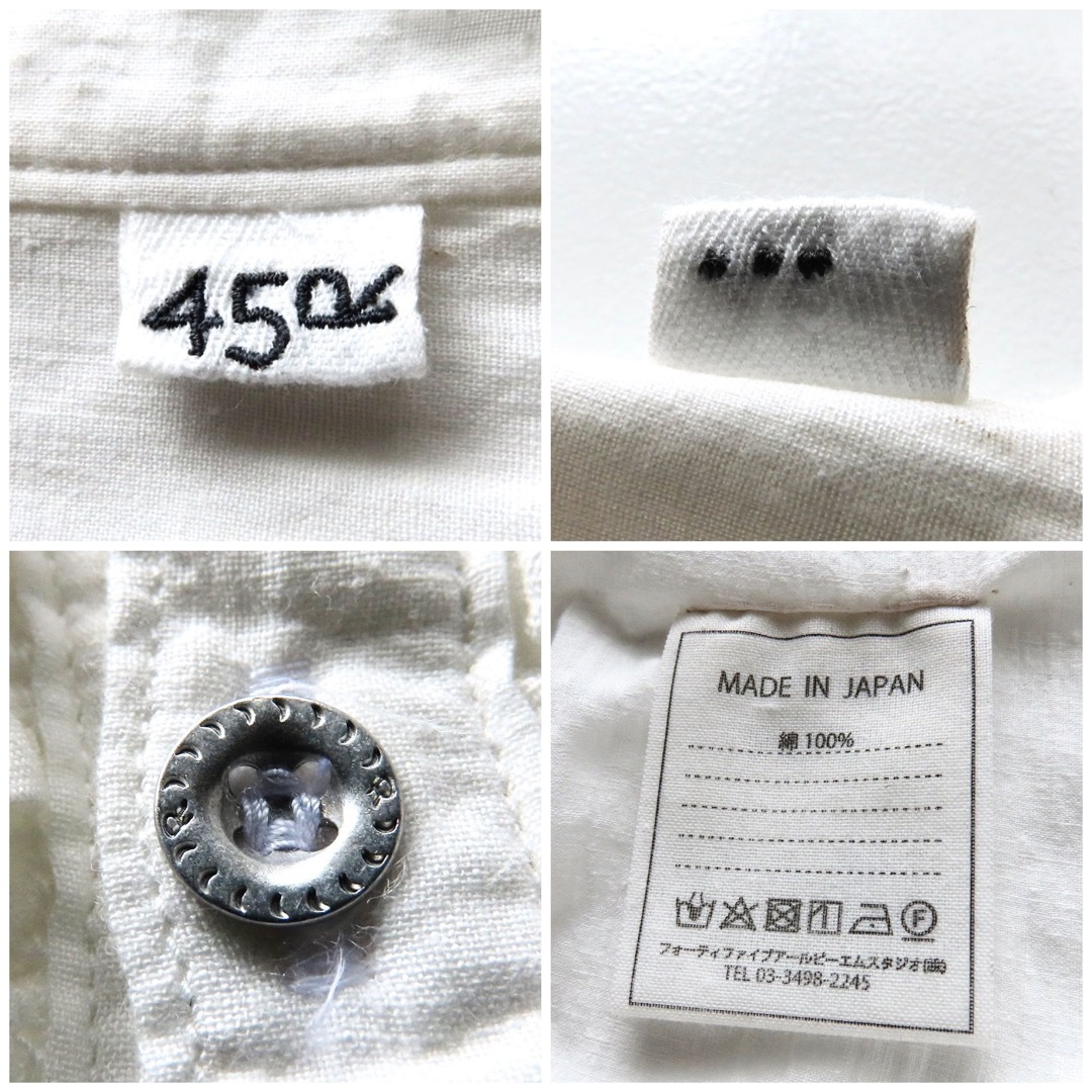 45rpm - 45R インドカディのフリルシャツ 3 手紡ぎコットン 45rpm - 45R インドカディのフリルシャツ 3 手紡ぎコットン