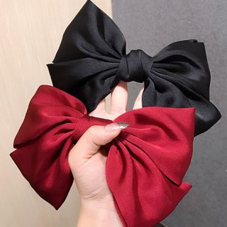 ビッグリボン ヘアゴム ワイン ヘアアクセサリー 韓国 フォーマル 新品