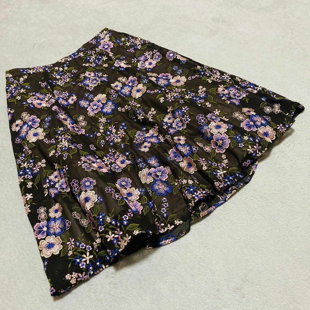 TOCCA - 【TOCCA】 (2) 日本製 綿 花柄刺繍 スカート ミディアム