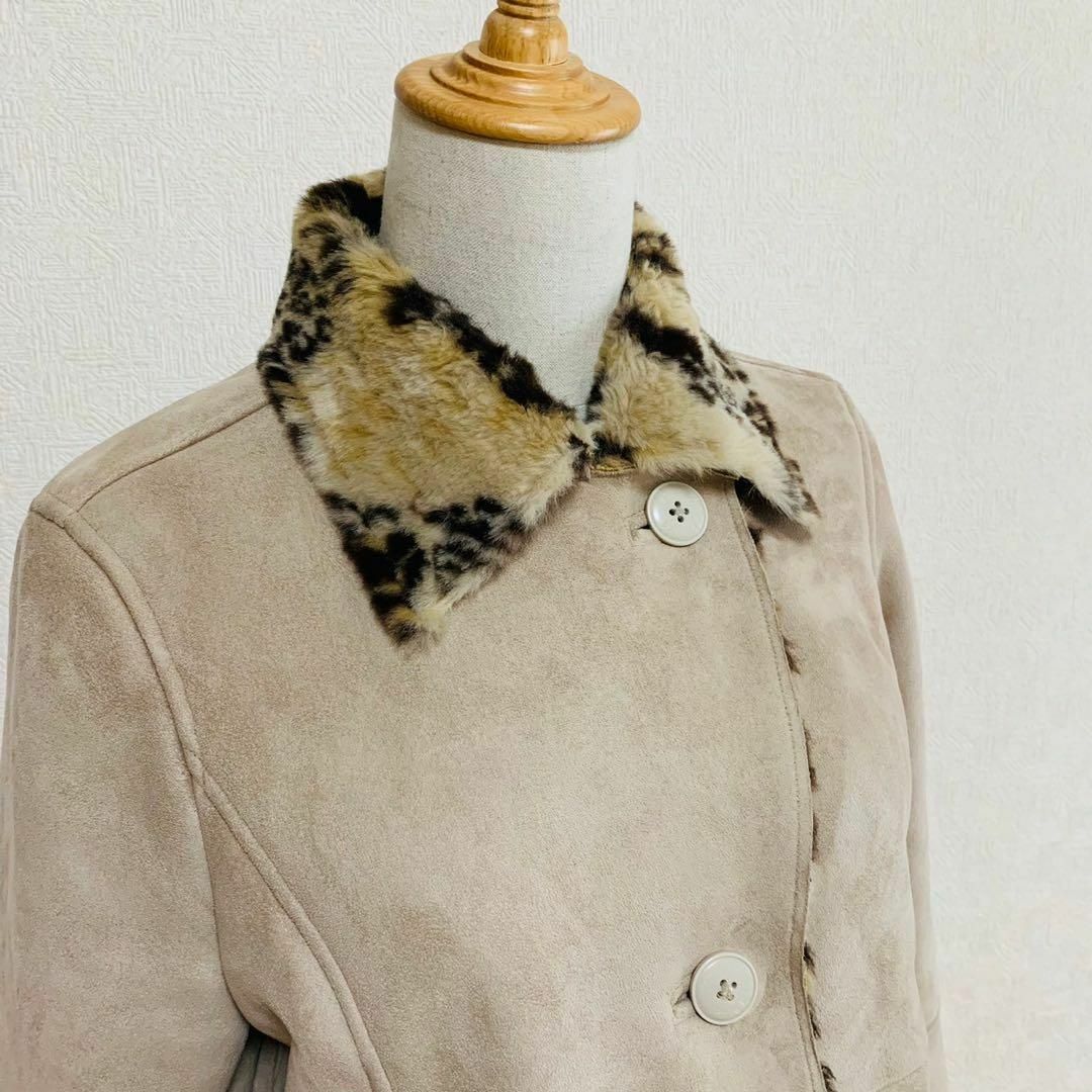KRIZIA - 【B.bY KRIZIA】 (M) ロゴ刺繍 ヒョウ柄 ファー コート KRIZIA - 【B.bY KRIZIA】 (M) ロゴ刺繍 ヒョウ柄 ファー コート