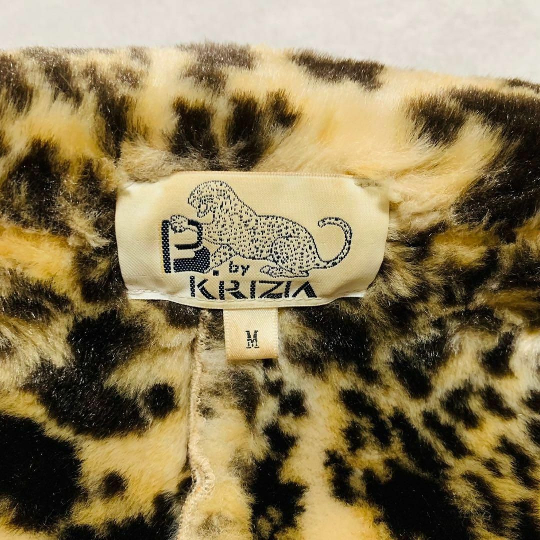 KRIZIA - 【B.bY KRIZIA】 (M) ロゴ刺繍 ヒョウ柄 ファー コート KRIZIA - 【B.bY KRIZIA】 (M) ロゴ刺繍 ヒョウ柄 ファー コート