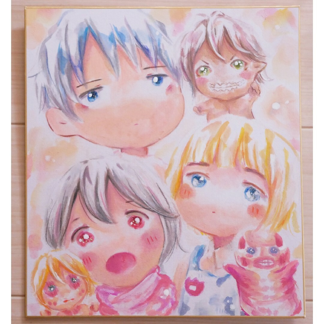 【色紙】リヴァイ兵長とアルミンとミカサ 幼稚園の先生 エンタメ/ホビーのアニメグッズ(ポスター)の商品写真