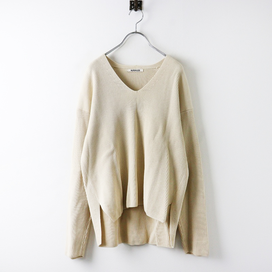 オーラリー AURALEE UPER HARD TWIST RIB KNIT V-NECK Vネック オーラリー AURALEE UPER HARD TWIST RIB KNIT V-NECK Vネック