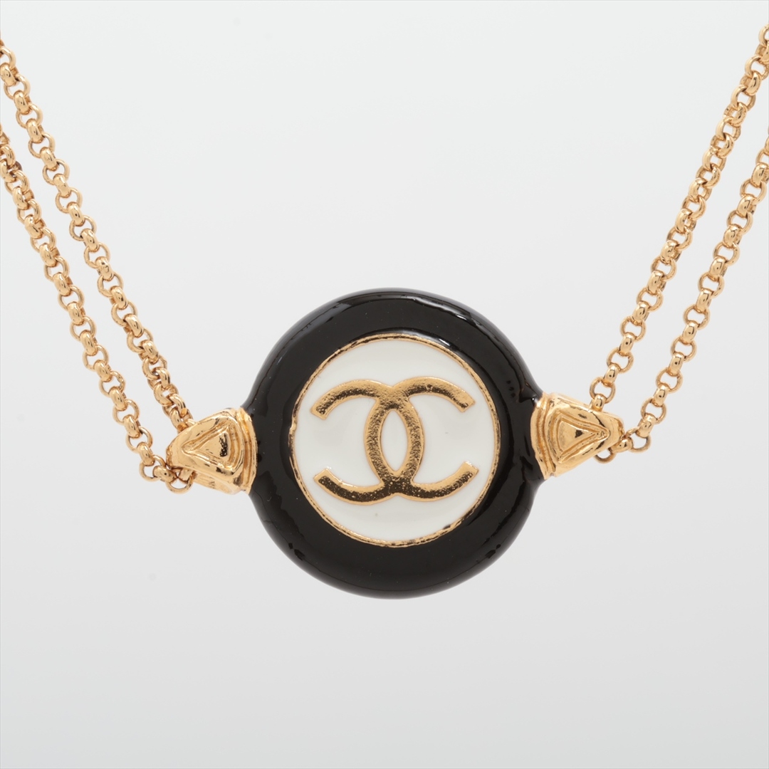 CHANEL - シャネル ココマーク GP  ブラック×ホワイト レディース ネックレス