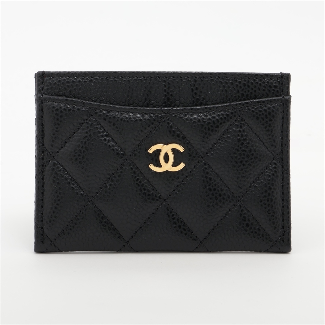 CHANEL - シャネル  キャビアスキン  ブラック レディース カードケース