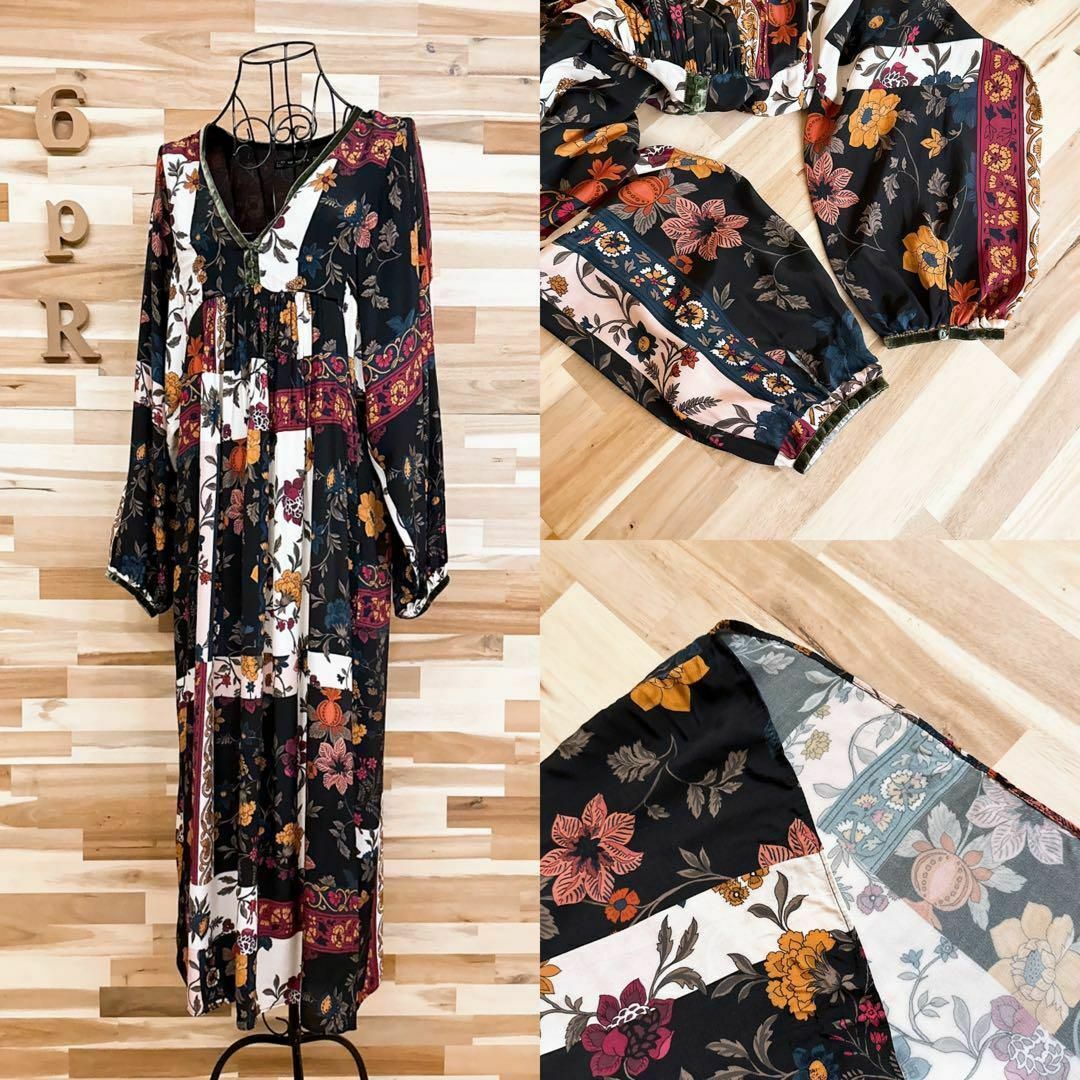 ZARA - 【ザラ】パッチワーク フラワー プリント ロング ZARA - 【ザラ】パッチワーク フラワー プリント ロング