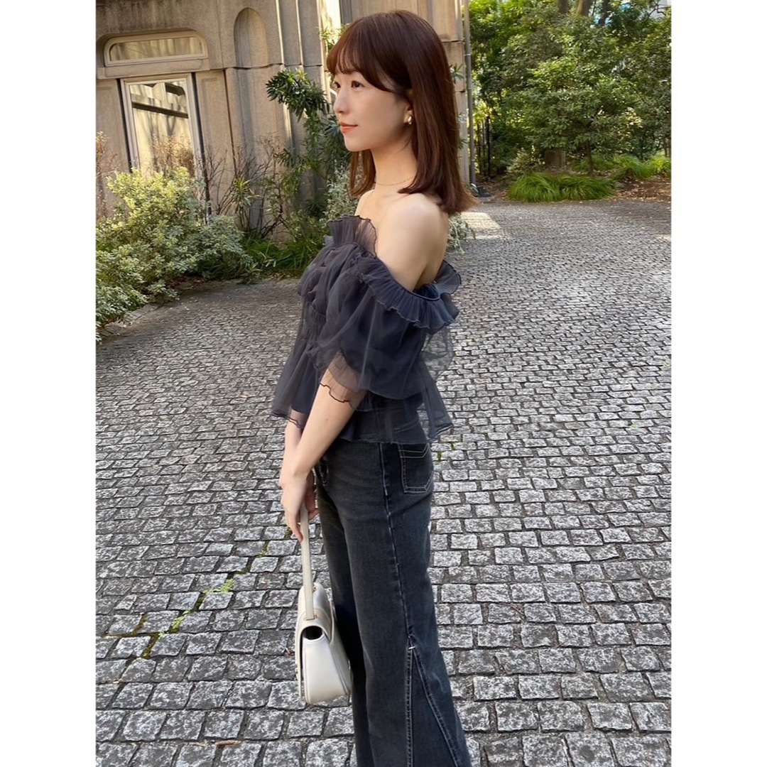 SNIDEL - 【正規品】snidel ギャザーフリルオフショルブラウス SNIDEL - 【正規品】snidel ギャザーフリルオフショルブラウス