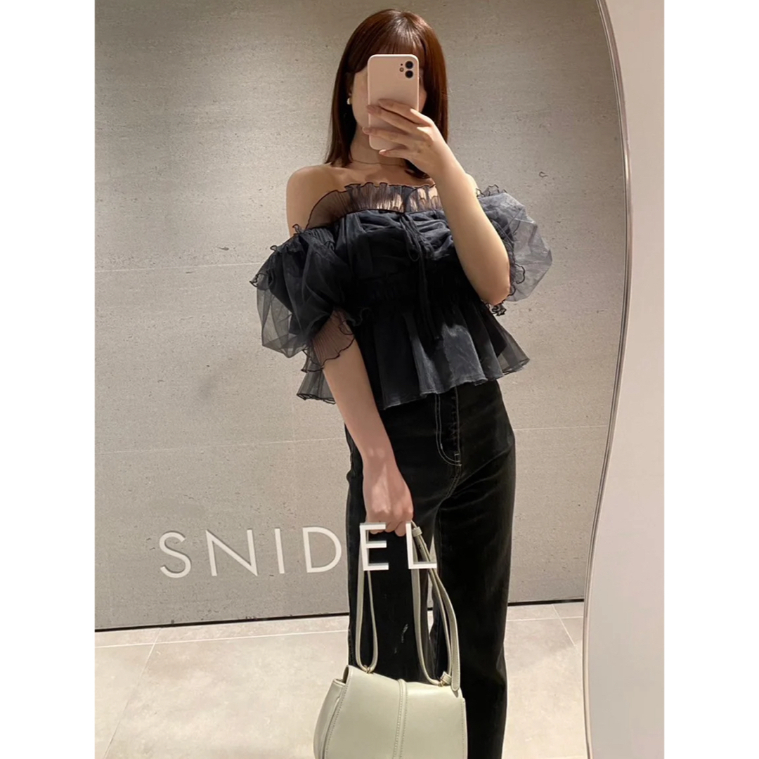 SNIDEL - 【正規品】snidel ギャザーフリルオフショルブラウス SNIDEL - 【正規品】snidel ギャザーフリルオフショルブラウス