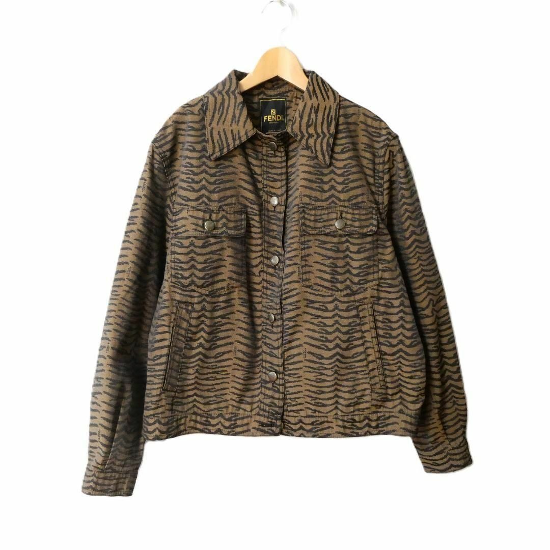 【美品】FENDI パンツスーツセットアップ ゼブラ柄 ライトブルー 42 44 【美品】FENDI パンツスーツセットアップ ゼブラ柄 ライトブルー 42 44
