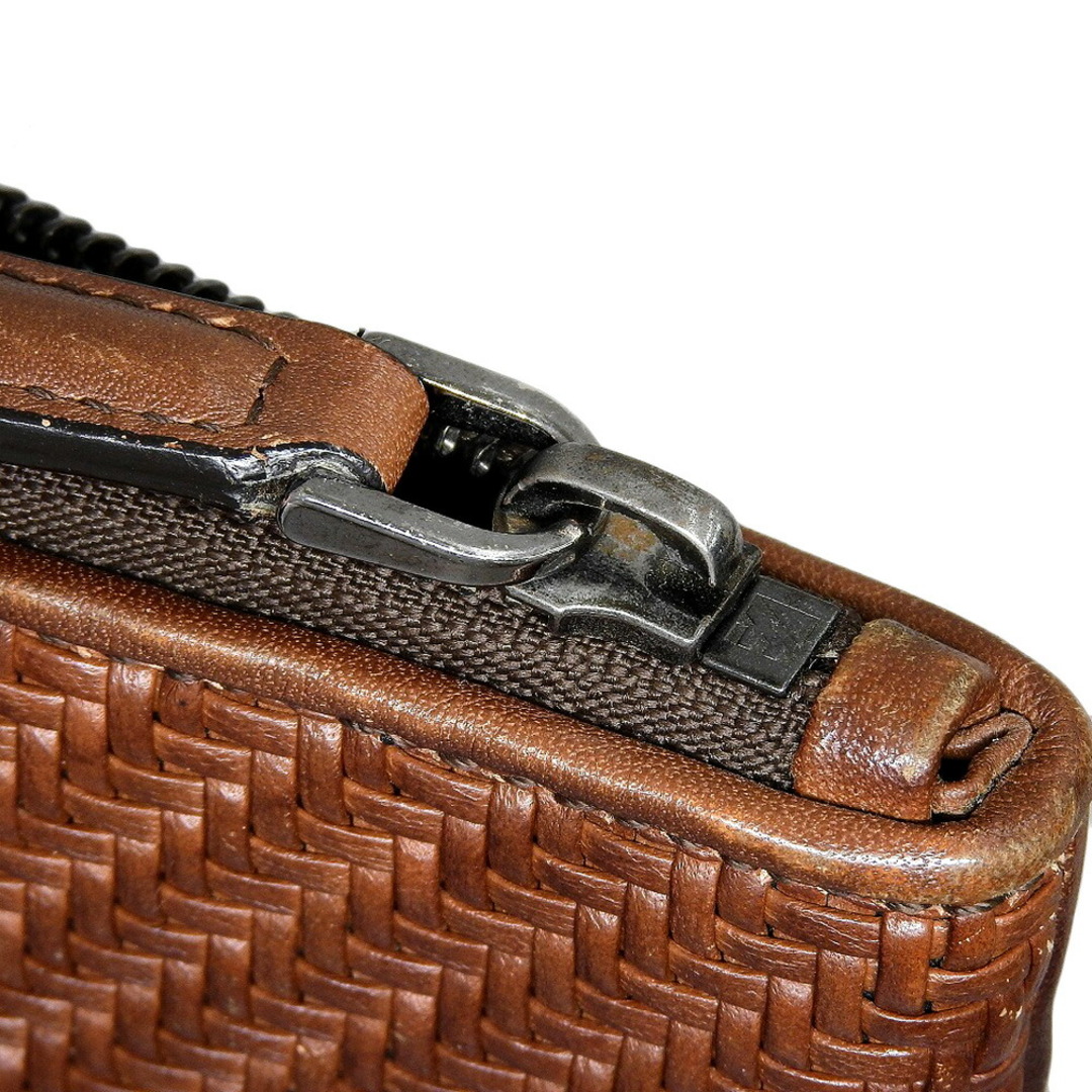 Ermenegildo Zegna(エルメネジルドゼニア)の美品 ゼニア Ermenegildo Zegna 現行レザータグ レザー イントレチャート ビジネス クラッチ バッグ ポーチ ストラップ付 メンズ 旅 ゴルフ メンズのバッグ(セカンドバッグ/クラッチバッグ)の商品写真