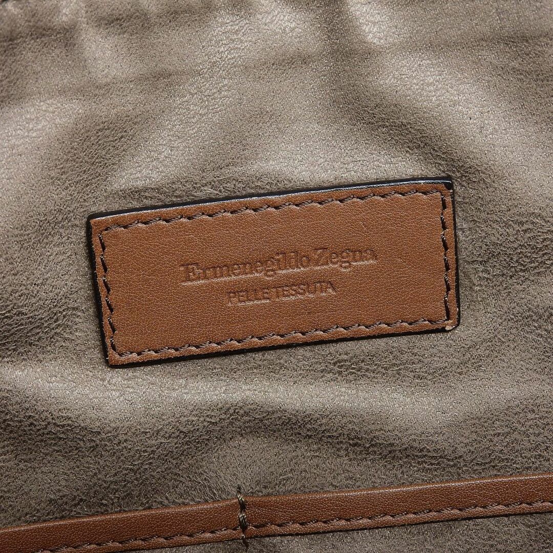 Ermenegildo Zegna(エルメネジルドゼニア)の美品 ゼニア Ermenegildo Zegna 現行レザータグ レザー イントレチャート ビジネス クラッチ バッグ ポーチ ストラップ付 メンズ 旅 ゴルフ メンズのバッグ(セカンドバッグ/クラッチバッグ)の商品写真