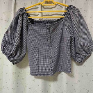 エブリン(evelyn)のevelyn トップス オフショル ギンガムチェック エヴリン エブリン(Tシャツ(半袖/袖なし))