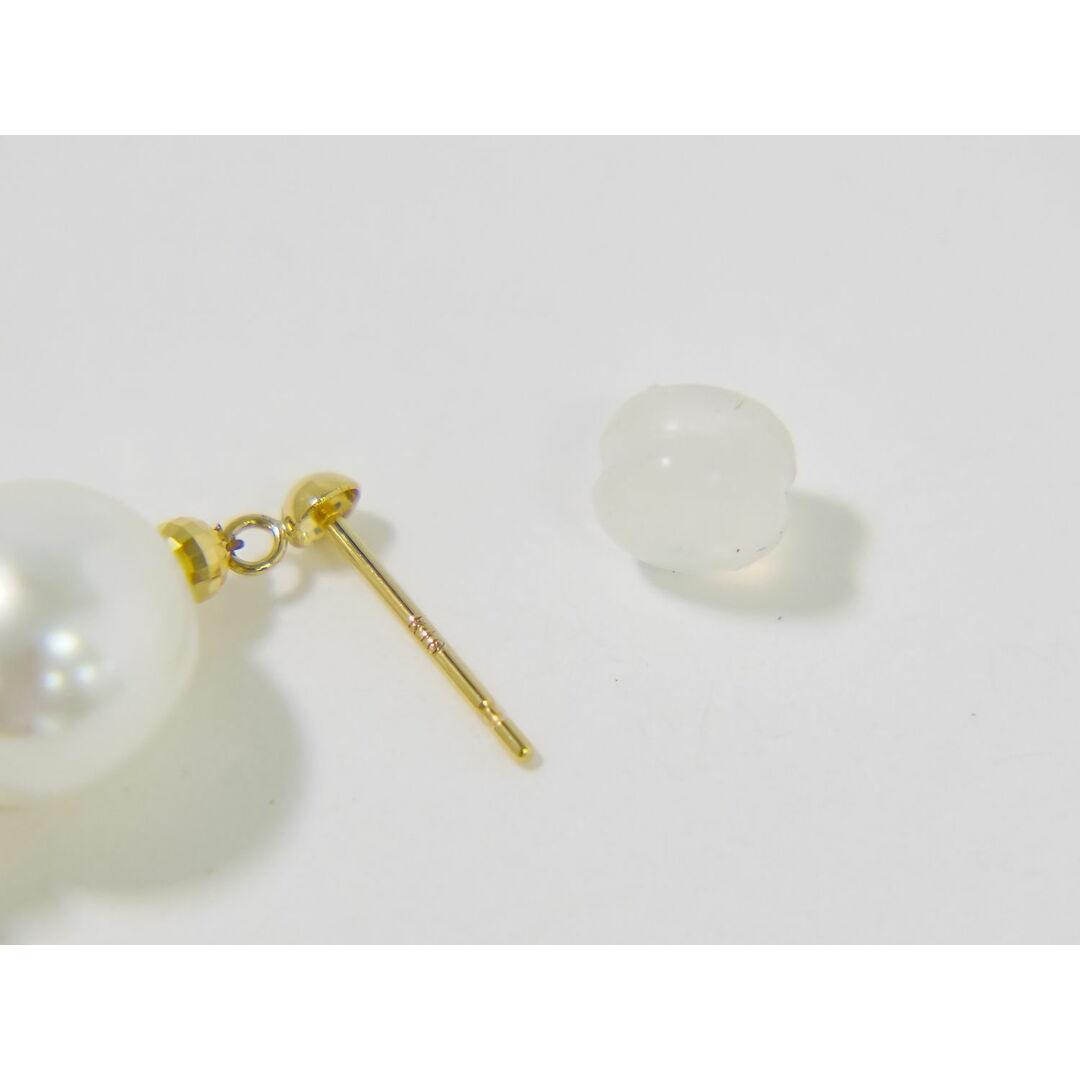 本物 パール 4.1-8.7mm K18 YG さがり ピアス イエローゴールド 本物 パール 4.1-8.7mm K18 YG さがり ピアス イエローゴールド