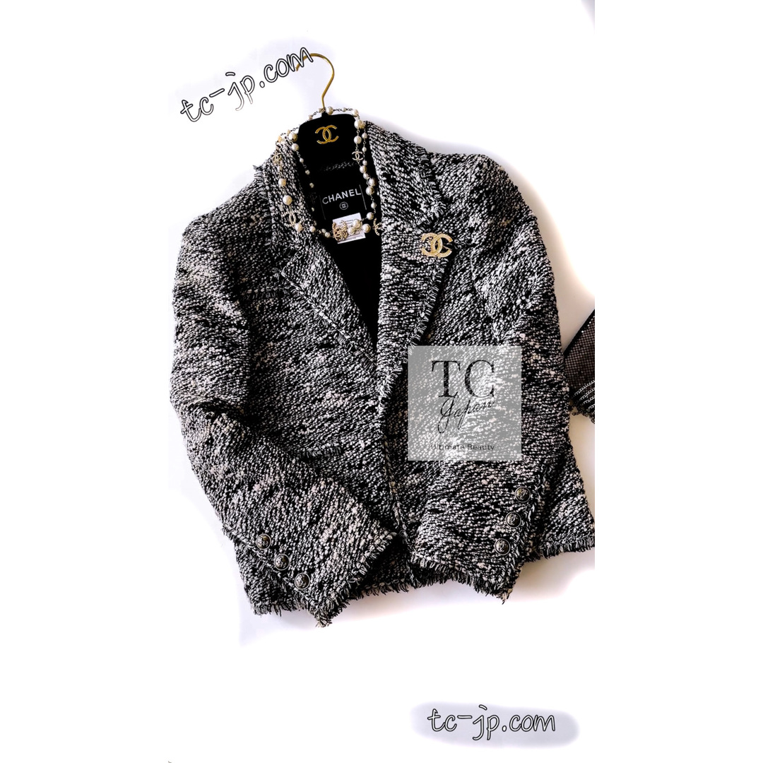 CHANEL - シャネル ジャケット CHANEL ブラック チョコ ウール CHANEL - シャネル ジャケット CHANEL ブラック チョコ ウール