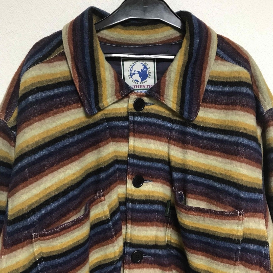 Nigel Cabourn - 90s ナイジェルケーボン ボーダー ブランケット Nigel Cabourn - 90s ナイジェルケーボン ボーダー ブランケット