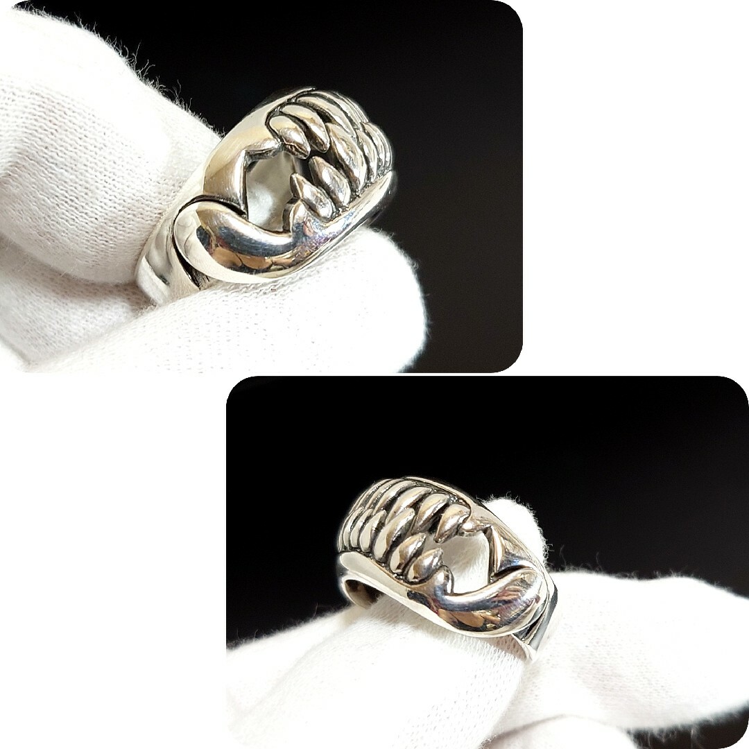 6036 SILVER925☆開閉式☆牙リング23号 シルバー925 キバ 怪獣の 6036 SILVER925☆開閉式☆牙リング23号 シルバー925 キバ 怪獣の