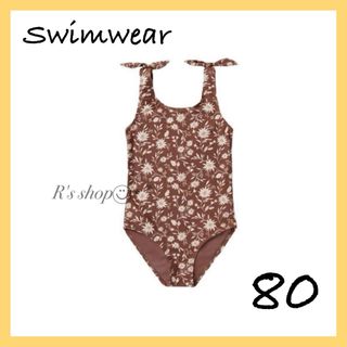 水着　子供　80 ベビー　キッズ　ワンピース　花柄　リボン　スイムウェア(水着)