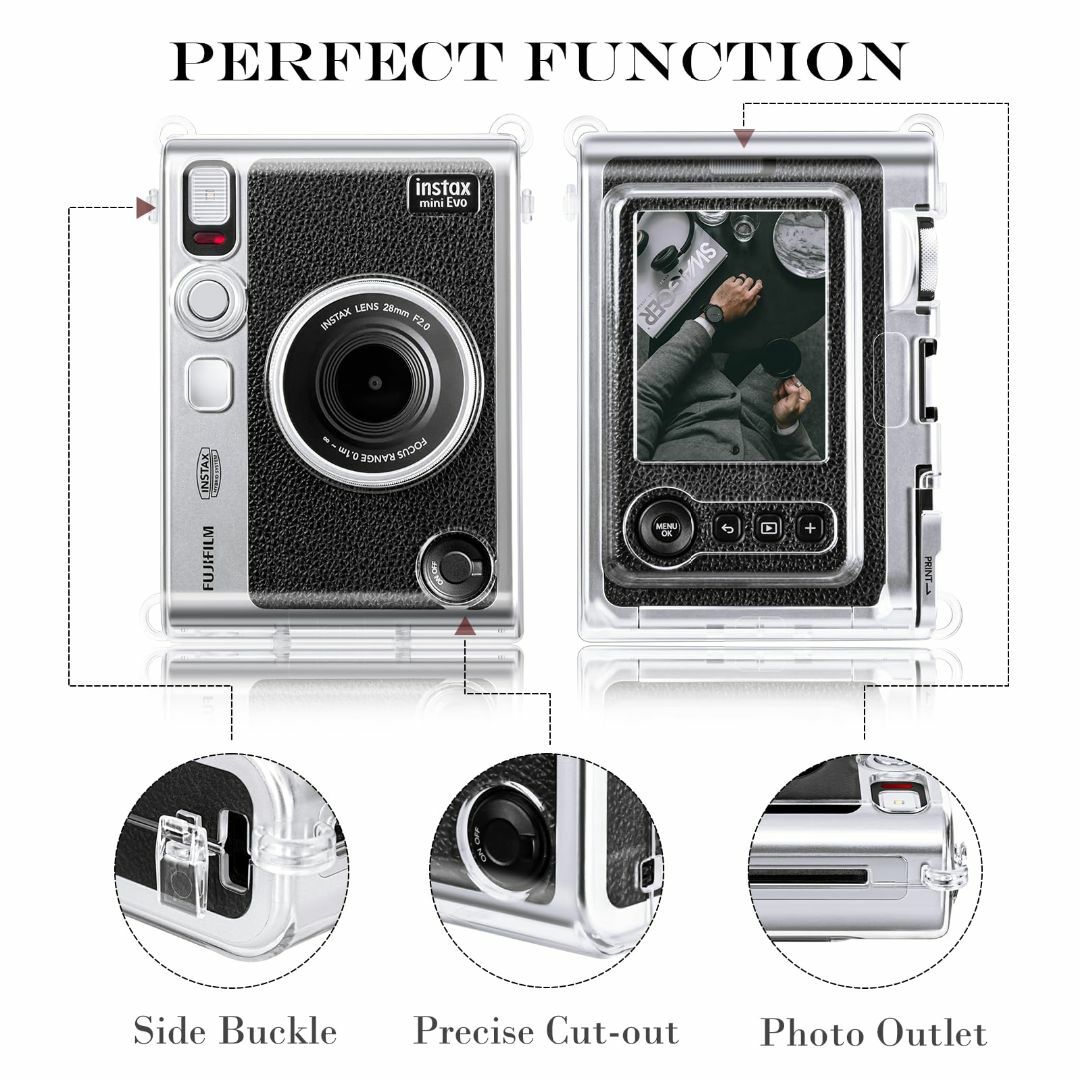 Rieibi FUJIFILM instax mini Evo透明ケース,ショルの通販 by Rieibi FUJIFILM instax mini Evo透明ケース,ショルの通販 by