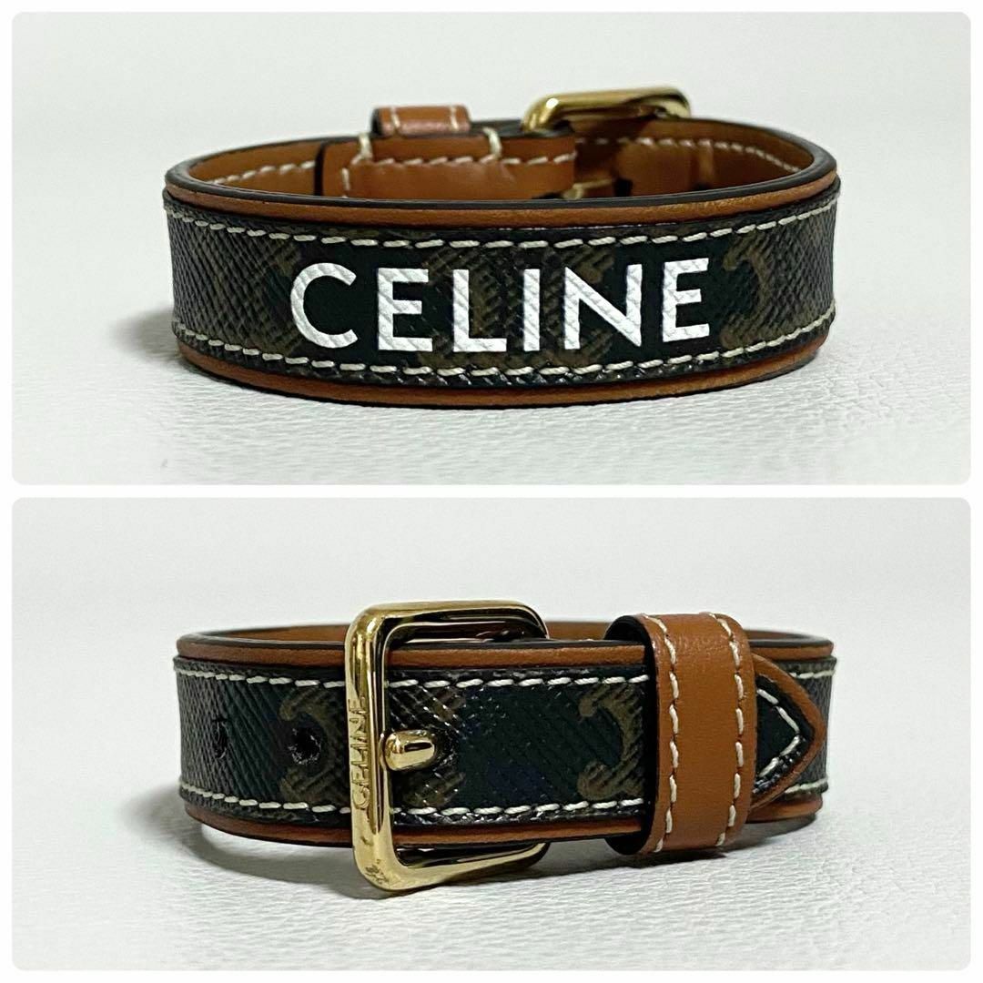 CELINE セリーヌ トリオンフキャンバス レザーブレスレット CELINE セリーヌ トリオンフキャンバス レザーブレスレット