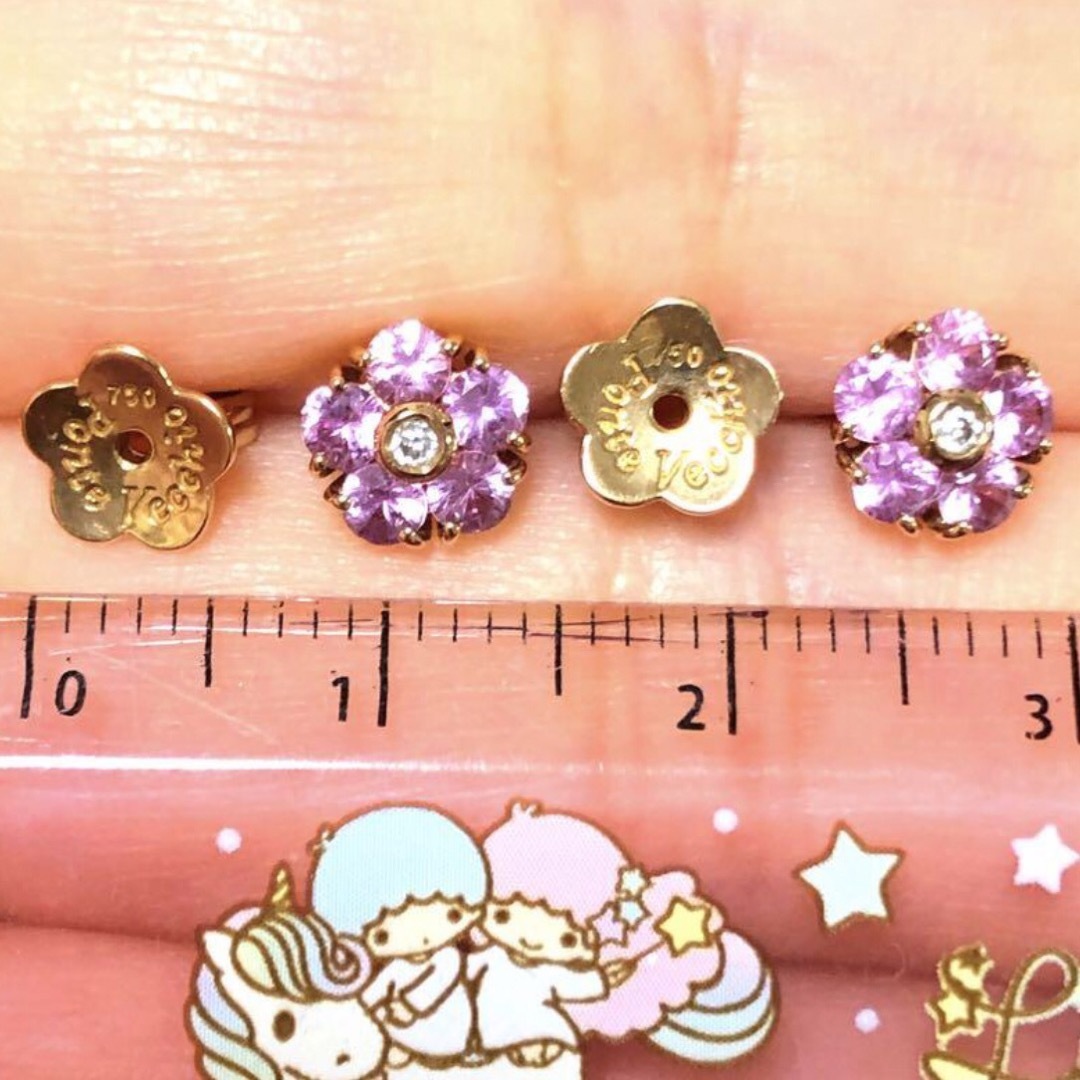 Ponte Vecchio 750 ピンクサファイア フラワー ピアス k18 Ponte Vecchio 750 ピンクサファイア フラワー ピアス k18