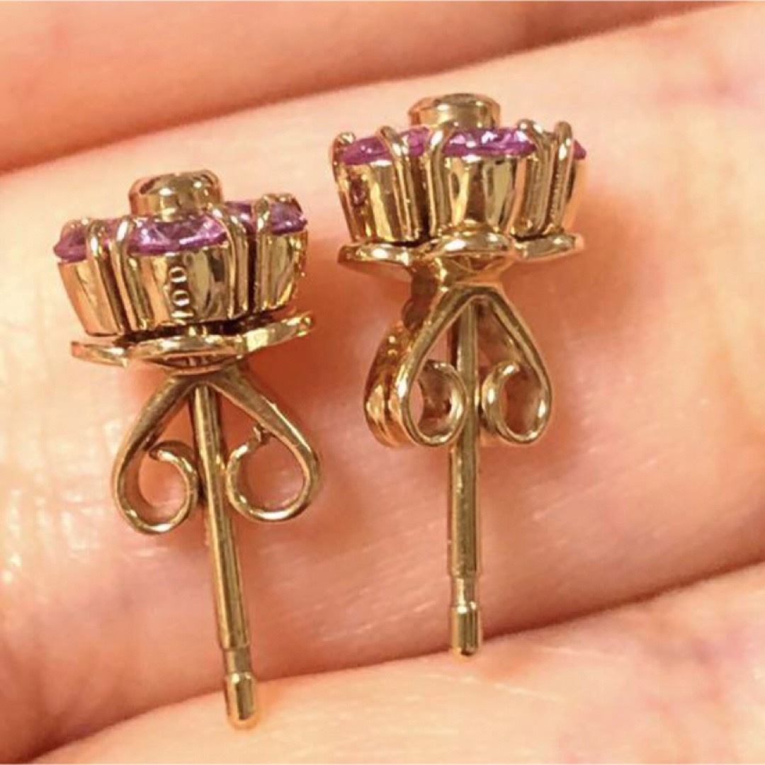 Ponte Vecchio 750 ピンクサファイア フラワー ピアス k18 Ponte Vecchio 750 ピンクサファイア フラワー ピアス k18