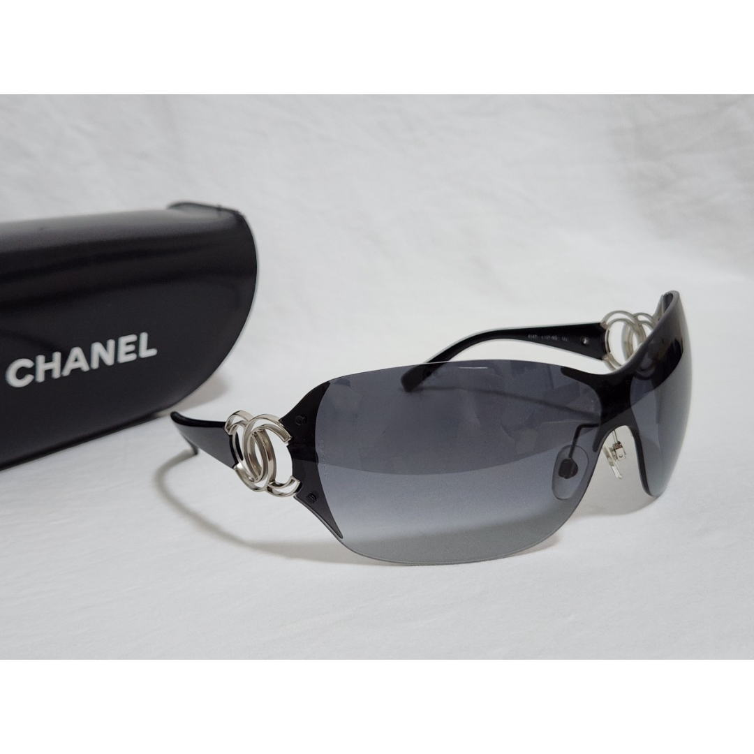 CHANEL - 正規美 シャネル ダブルココマークロゴ シールドレンズ CHANEL - 正規美 シャネル ダブルココマークロゴ シールドレンズ