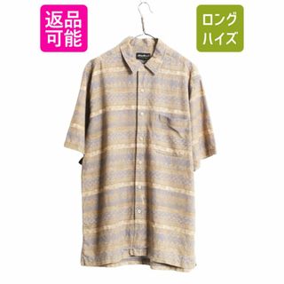 独特な 総柄 エディーバウアー 00s 90s 半袖 古着 L メンズ シャツ 男性用