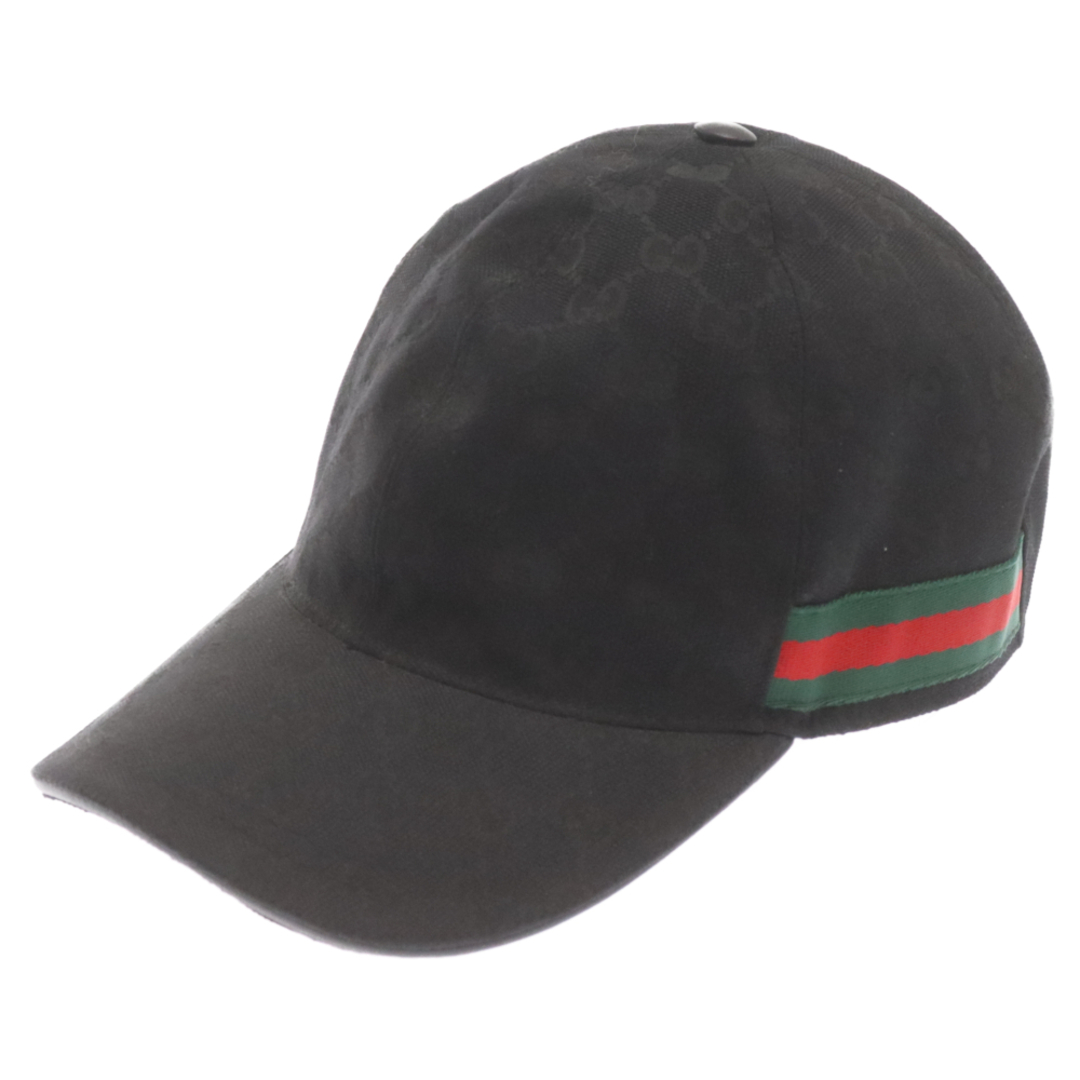 Gucci - GUCCI グッチ GGキャンパス ロゴデザイン ベースボールキャップ ブラック 200035 599331