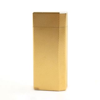 カルティエ(Cartier)の美品○Cartier カルティエ 五角形 総柄 ショート ローラー式 ライター ゴールド ケース付き スイス製 メンズ レディース 着火確認済み(タバコグッズ)