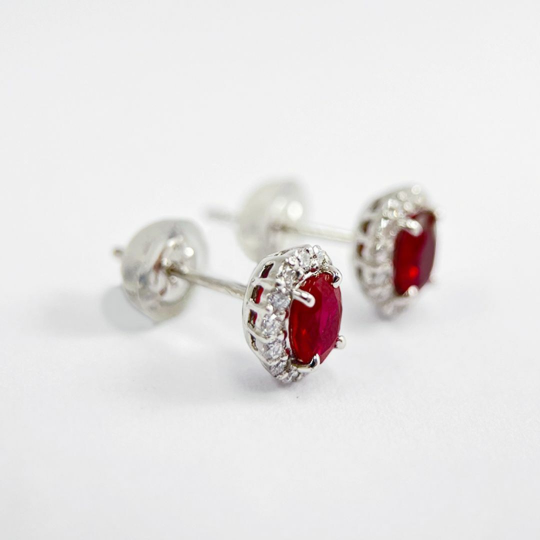 新品✨ PT900 ルビー ダイヤモンド プラチナ ピアス ルビー 新品✨ PT900 ルビー ダイヤモンド プラチナ ピアス ルビー