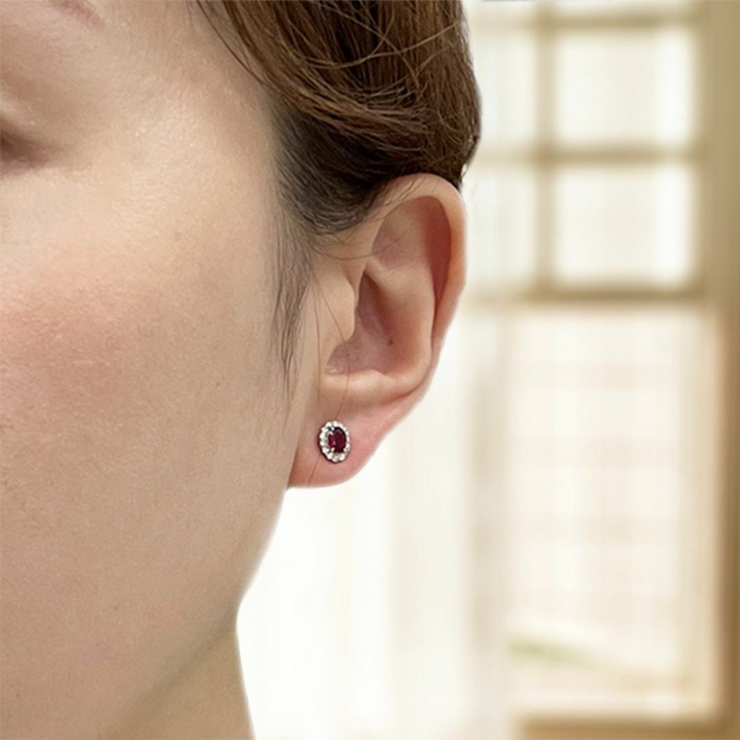 新品✨ PT900 ルビー ダイヤモンド プラチナ ピアス ルビー 新品✨ PT900 ルビー ダイヤモンド プラチナ ピアス ルビー
