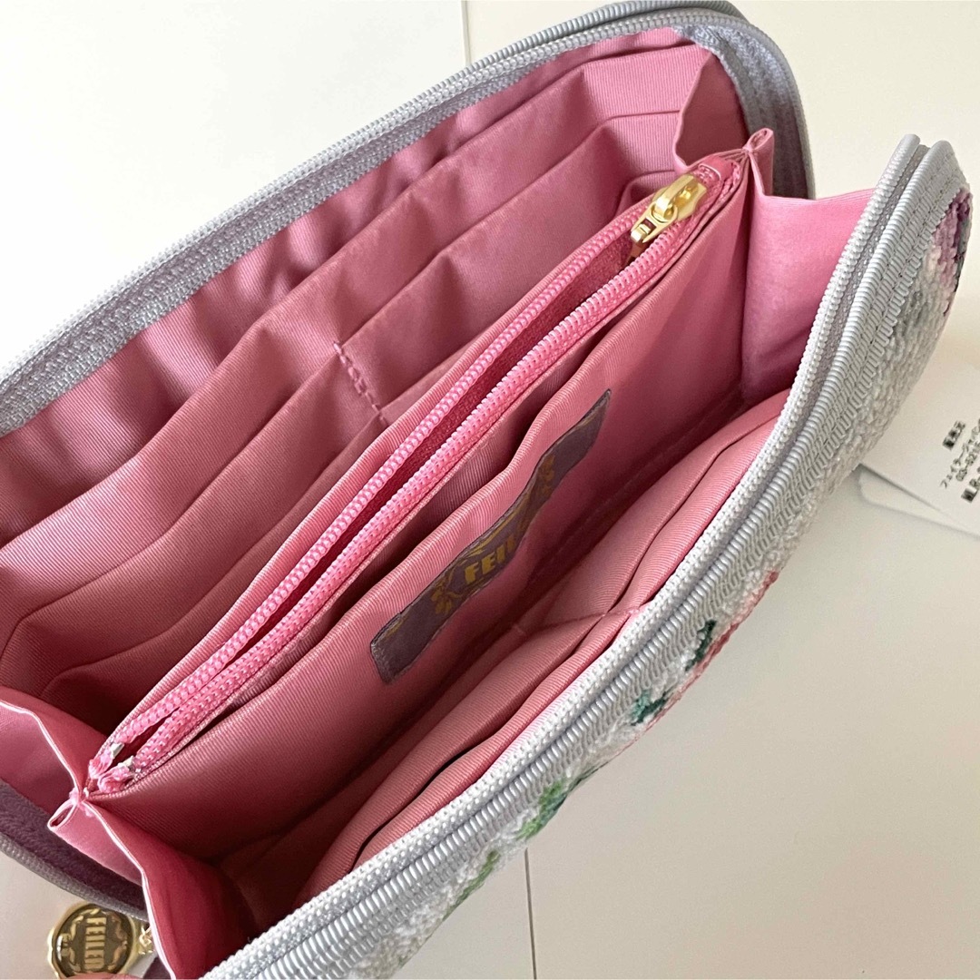 FEILER - フェイラー ポーチ シルバーグレー 【新品・タグ付き FEILER - フェイラー ポーチ シルバーグレー 【新品・タグ付き