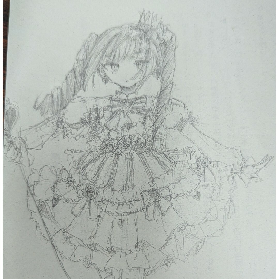 鉛筆 シャーペン イラスト ハートの女王 アナログ エンタメ/ホビーの美術品/アンティーク(絵画/タペストリー)の商品写真