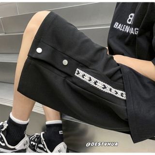 メンズ ハーフパンツ  オシャレ ストリート 韓国 シンプル ブラック(ショートパンツ)