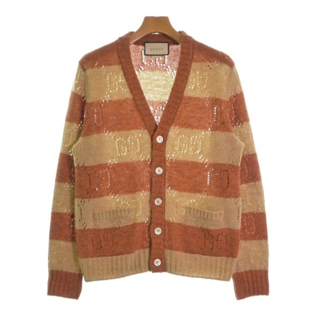 GUCCI - GUCCI グッチ カーディガン XS オレンジxベージュ GUCCI - GUCCI グッチ カーディガン XS オレンジxベージュ